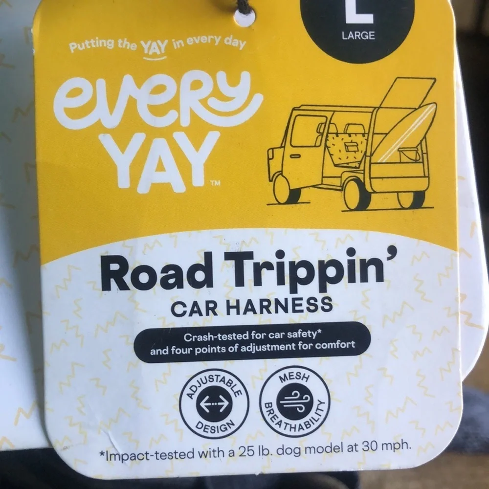 NWT Everyyay Road Trippin’ Car Harness Crash Tested L